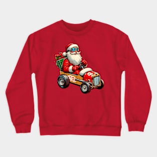 Santa Claus Pine Box Derby Racer Christmas Humor Crewneck Sweatshirt